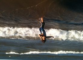 playing on the beach